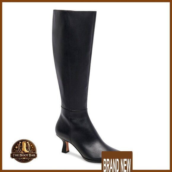 Shoes - Knee High Boots Kitten Heel Pointed Toe Side Zipper Winter Dress Shoes